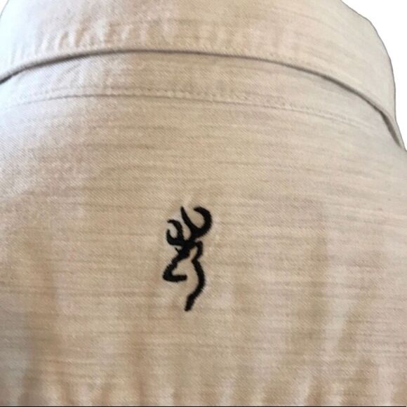 Browning Button Down Tan Shirt MEDIUM - Picture 3 of 5